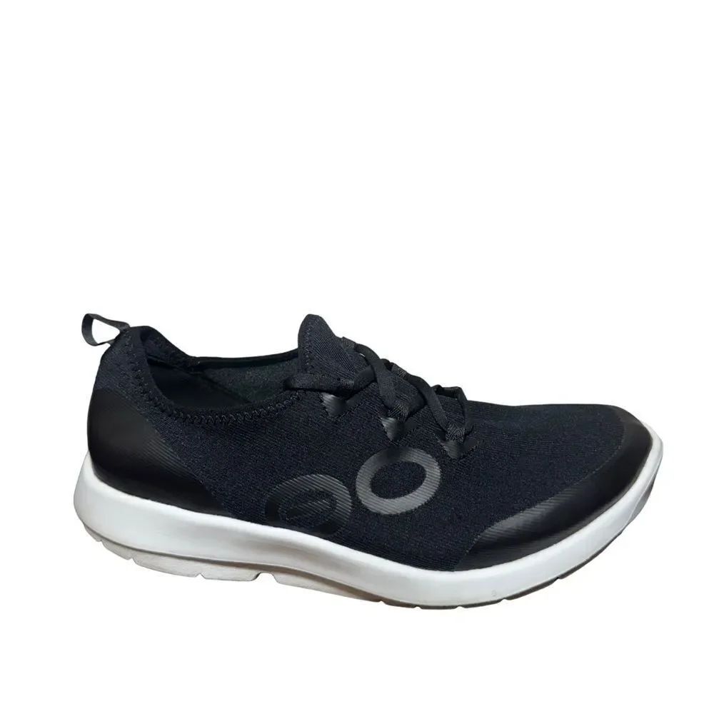 Black and White Athletic Sneakers Oofos slip on size 11